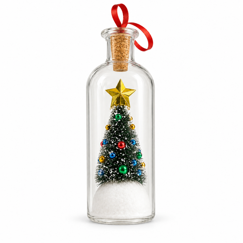 Bouteille de Noël à message vocal