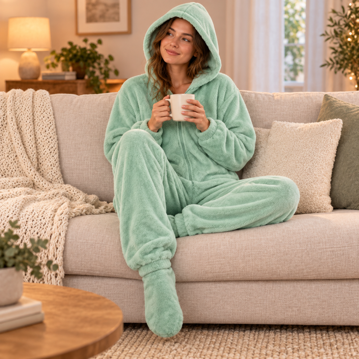 Combinaison pyjama polaire portée