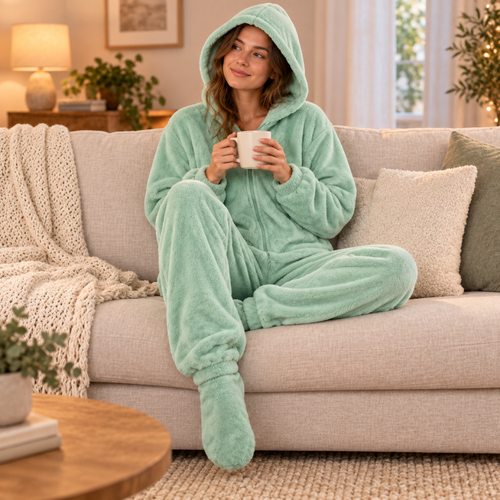 Combinaison pyjama polaire portée